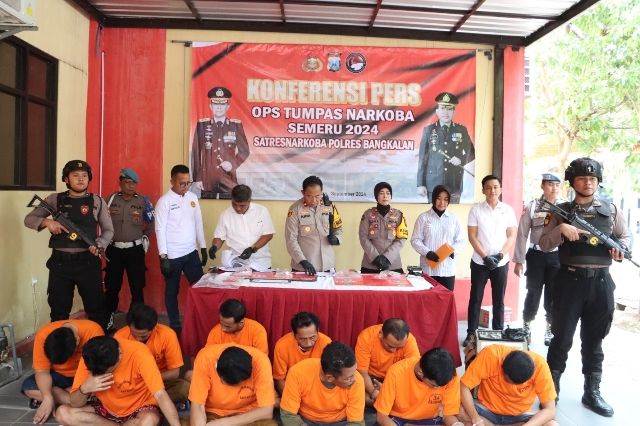 Polres Bangkalan Gelar Operasi Tumpas Narkoba Semeru 2024, 10 Orang Diamankan