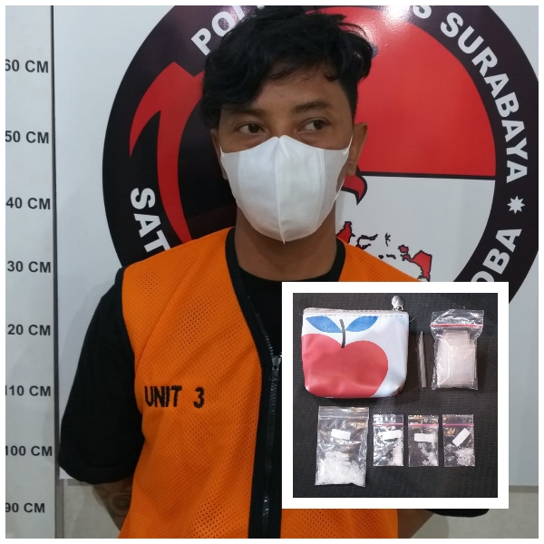 Pemuda asal Kedungrejo Waru Sidoarjo Diamankan Anggota Satresnarkoba Polrestabes Surabaya