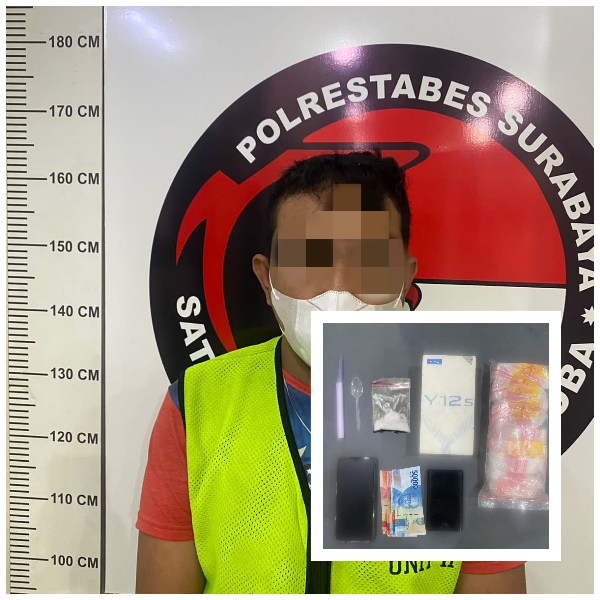 Seorang Pengedar Sabu Asal Surabaya Ditangkap Anggota Opsnal Satresnarkoba Polrestabes Surabaya