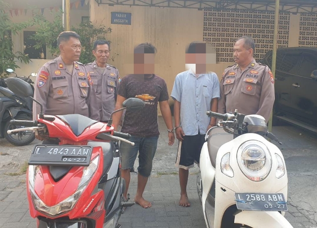 Polsek Kenjeran Amankan 2 Pelaku Pencurian Sepeda Motor TKP Bulak Banteng Lor