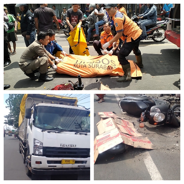 Pengemudi Sepeda Motor Meninggal Dunia dilindas Truk