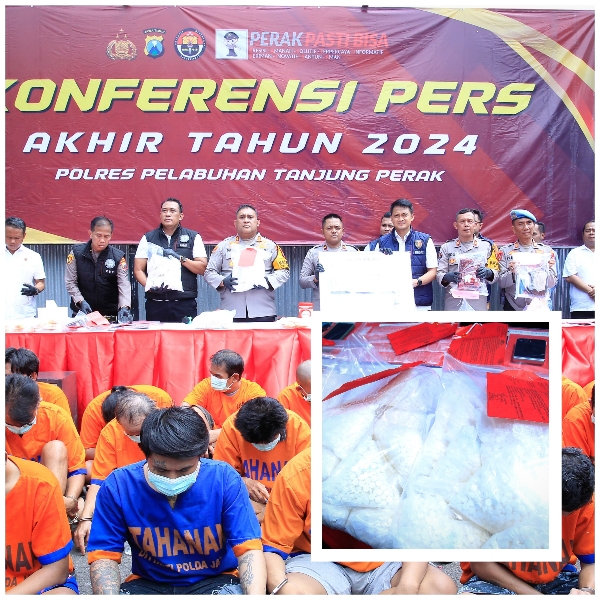 Selain Kasus Umum dan Kasus Biasa, Release Akhir Tahun Polres Pelabuhan Tanjung Perak juga Ungkap Kasus Narkoba