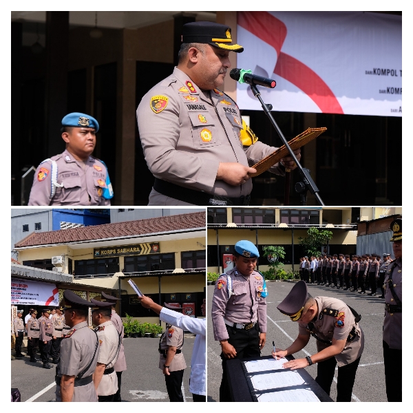 Sertijab Dua Kapolsek dan Kasat Binmas Dipimpin Langsung Kapolres Pelabuhan Tanjung Perak