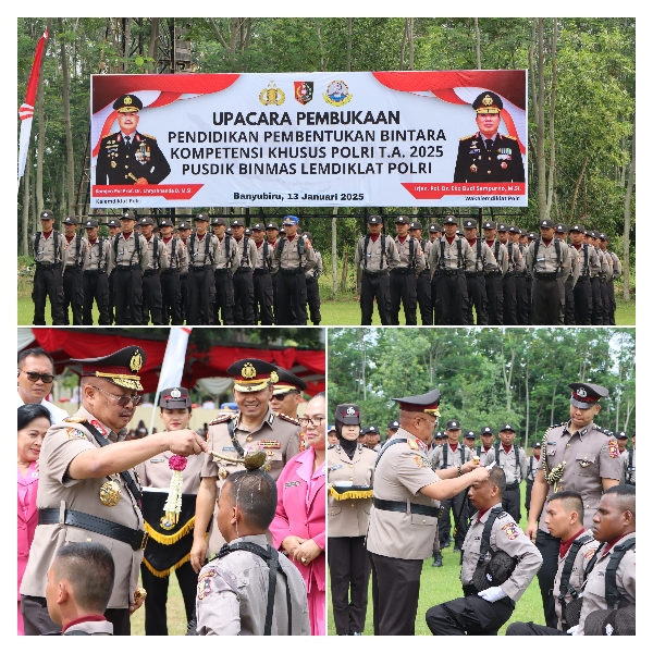 Kalemdiklat Polri Buka Dik Bakomsus Polri di Pusdik Binmas
