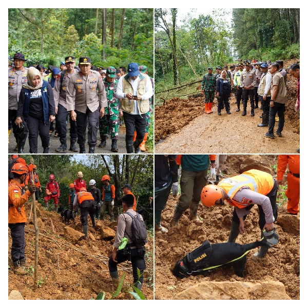 Kapolda Jateng Pantau Langsung Longsor Pekalongan, Polda Kerahkan Unit K9 dan Ekskavator