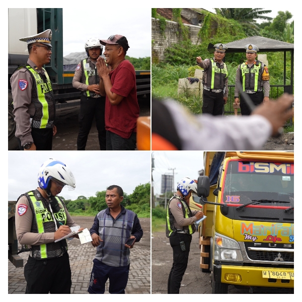 Operasi Gabungan Penertiban Angkutan Barang, Satlantas Polres Gresik Tindak Puluhan Pelanggar