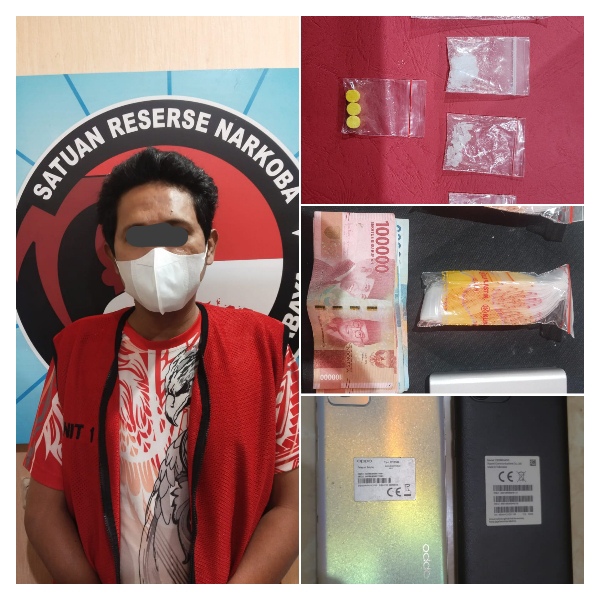 Anggota Satresnarkoba Berhasil Menangkap Pengedar Sabu Puluhan Gram dan Ekstasi di Kamar Kos