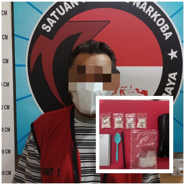 Seorang Pengedar Sabu Diamankan Anggota Satresnarkoba Polrestabes Surabaya