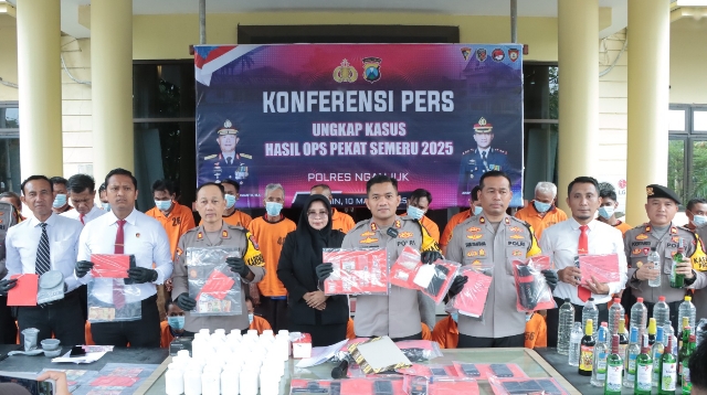 Polres Nganjuk Berhasil Mengungkap Ratusan Kasus Selama Operasi Pekat Semeru 2025