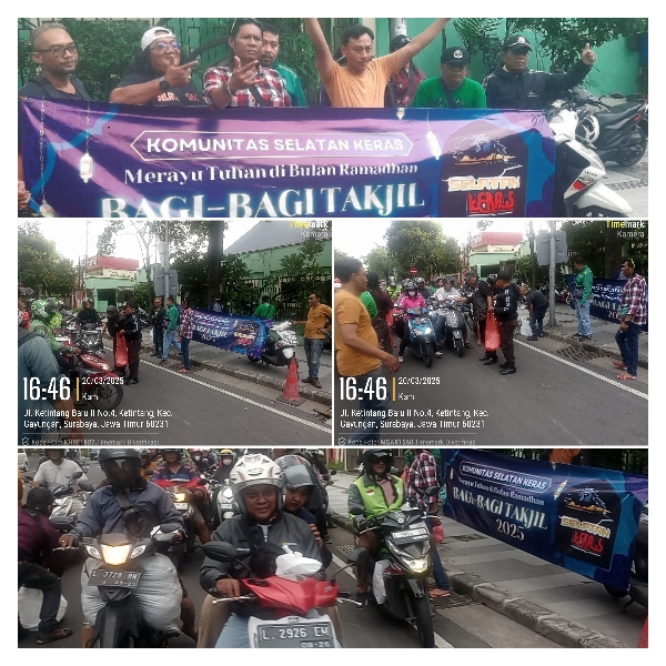Komunitas Selatan Keras dari Media Online dan Cetak di Surabaya, Partisipasi Bagi-Bagi Takjil di Jl. A. Yani Surabaya