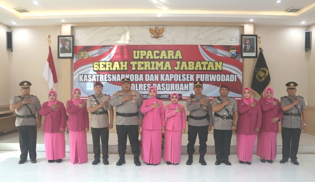 Pimpin Sertijab, Kapolres Pasuruan Tekankan Pejabat Baru Wilayahnya Aman dari Gangster dan Narkoba