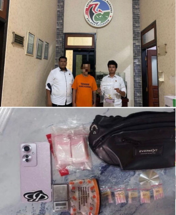 Polres Pasuruan Berhasil Ringkus Pengedar Sabu di Gempol, 16 Paket Sabu Diamankan