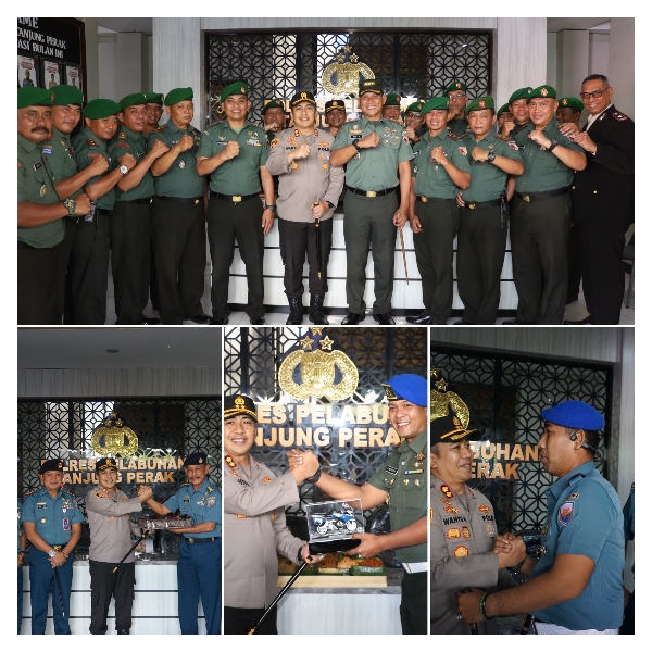 Wujud Sinergitas, Polres Pelabuhan Tanjung Perak Diserbu Kejutan HUT Bhayangkara ke-79 dari Tiga Satuan TNI