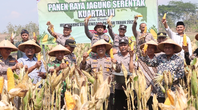 Panen Raya Jagung Serentak, Polres Nganjuk Sumbang 10 Ton di Kuartal III 2025