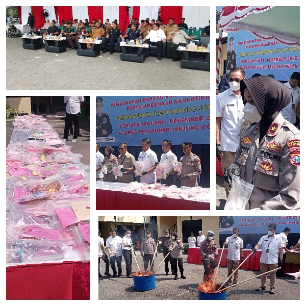 Satresnarkoba Polres Pelabuhan Tanjung Perak Musnahkan  Barang Bukti Narkoba dalam Kurun Waktu Januari Hingga Desember 2025