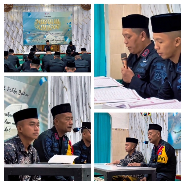Komandan Kompi 4 Batalyon A Pelopor, Satbrimob Polda Jatim Pimpin Langsung Peringatan Nuzulul Qur’an di Masjid Al Mukhlisin bersama Anggota