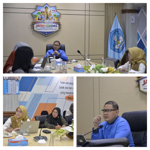 Kepala Dinas Pendidikan Provinsi Jawa Timur Memimpin Rapat Pembahasan Transisi Kepemimpinan Kepala Sekolah dengan Adanya Pengisian Kepala Sekolah yang Masih Kosong