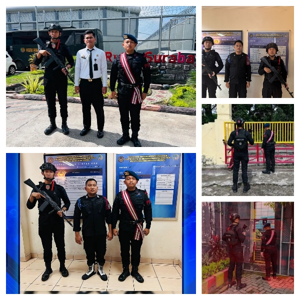 Kesiapsiagaan Personel Brimob Polda Jatim Kompi 4 Batalyon A Pelopor Melaksanakan Patroli serta Pengamanan Rutan Kelas I Surabaya