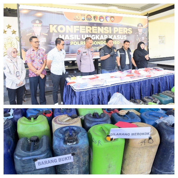 Polres Bondowoso Amankan Dua Tersangka Penimbun 1 Ton BBM Bersubsidi