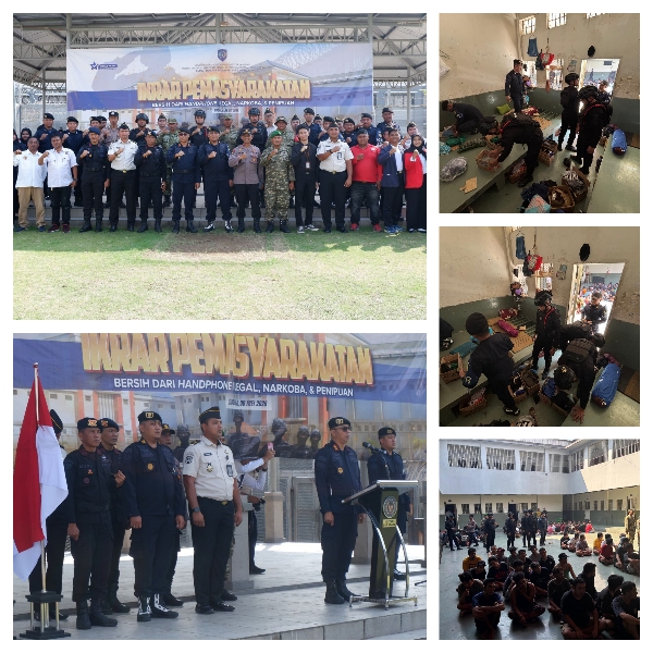 Komitmen Zero Tolerance, Kemenimipas Gelar Apel Gabungan & Razia HP Ilegal hingga Narkoba