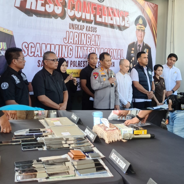 Polrestabes Surabaya Amankan 45 Tersangka dari Pengembangan Penyidikan Kasus Siber Internasional