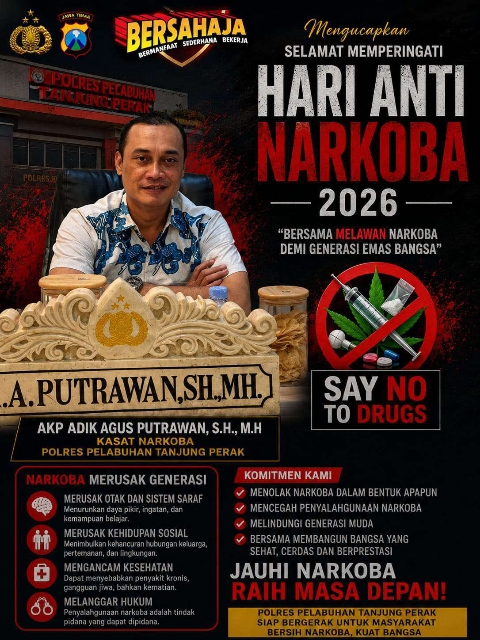 Kasat Narkoba Polres Pelabuhan Tanjung Perak, AKP Adik Agus Putrawan, S.H., M.H., : Narkoba Membawa Dampak Buruk yang Sangat Besar Terhadap Kehidupan Masyarakat