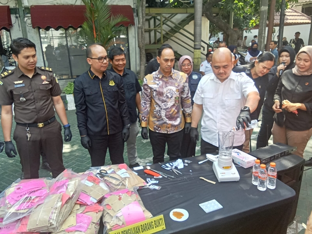 Polrestabes Surabaya Musnahkan Barang Bukti Narkotika Hasil Ungkap Selama 3 Tahun