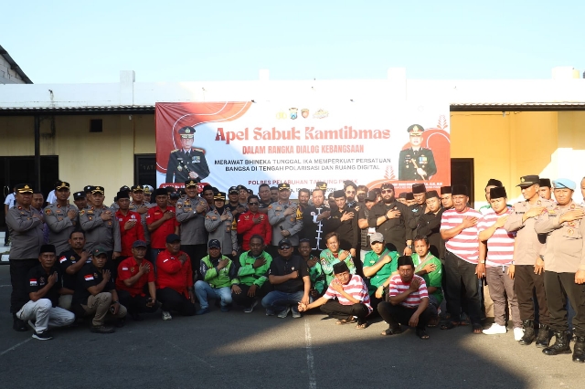 Polres Pelabuhan Tanjung Perak Menggelar Apel Sabuk Kamtibmas dalam Rangka Dialog Kebangsaan