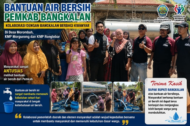 Pemkab Bangkalan Salurkan Bantuan Air Bersih, Berkolaborasi dengan Bangkalan Berbagi Kwanyar