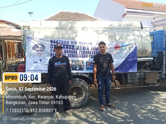 Musim kemarau panjang, BPBD Bangkalan Salurkan Bantuan Air Bersih ke Musolla Keplak Desa Morombuh, 60 Santri Terbantu