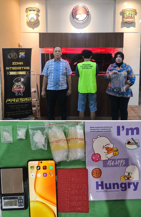 Polrestabes Surabaya Ungkap Penyimpanan Sabu di Kontrakan Sambikerep Satu Pelaku Diamankan