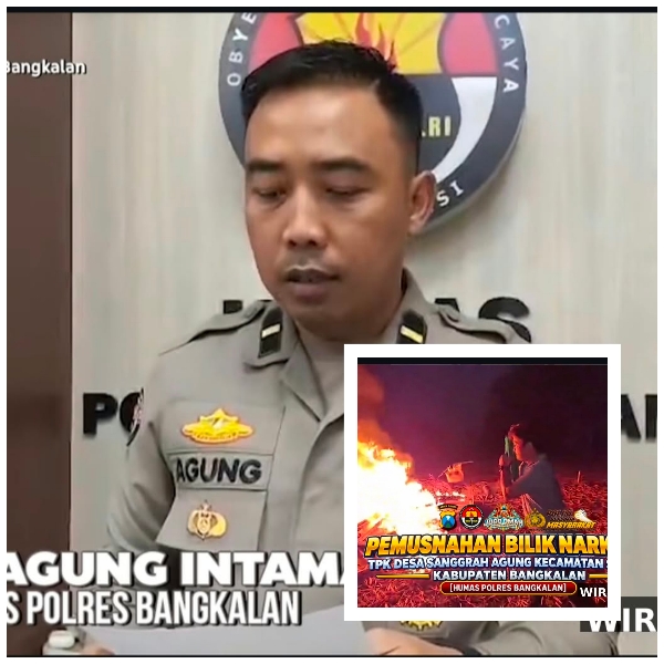 Satresnarkoba Polres Bangkalan Musnahkan Bilik Narkoba di Desa Sanggrah Agung Kecamatan Socah