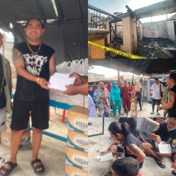 Peduli Korban Kebakaran Pateten, Pengusaha Inal Reynaldy Salurkan 150 Nasi Kotak dan Santunan