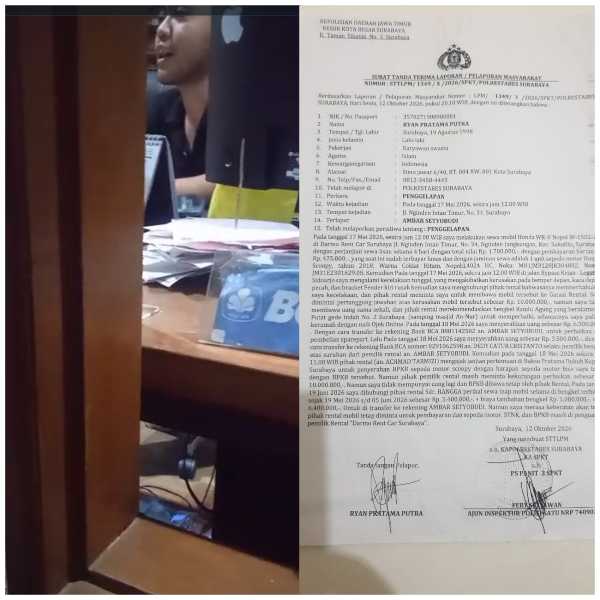 Sudah Jatuh tertimpa tangga Pula, ini yang dialami Ryan Buruh kecil di Surabaya, ini kasus klasik Dengan adanya Perjanjian Rental di Surabaya yang modusnya tahan jaminan melebihi kerugian dan juga Ryan Si penyewa mengalami Musibah Laka dengan mobil sewanya.